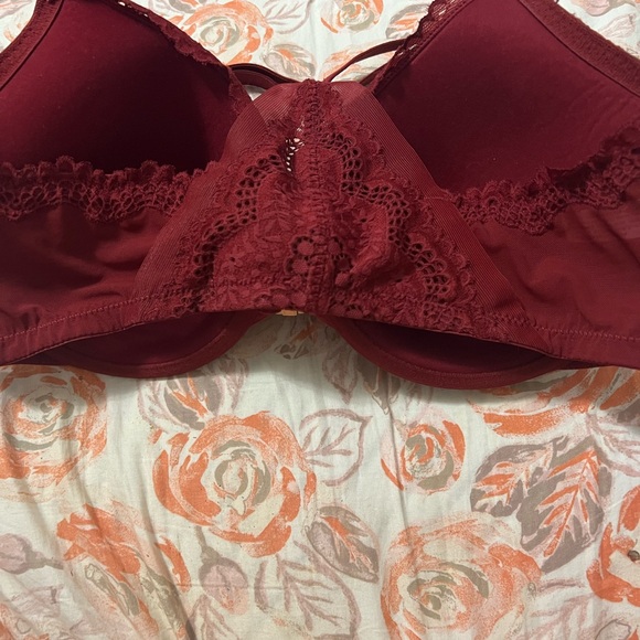 Women's Auden Front Hook Lace T-Back Red Bra Full Coverage Size 36DD - Picture 7 of 11